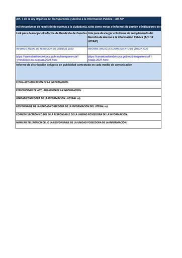 Literal m Mecanismos de rendicion de cuentas a la ciudadania