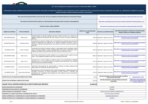 Literal i Procesos de contrataciones