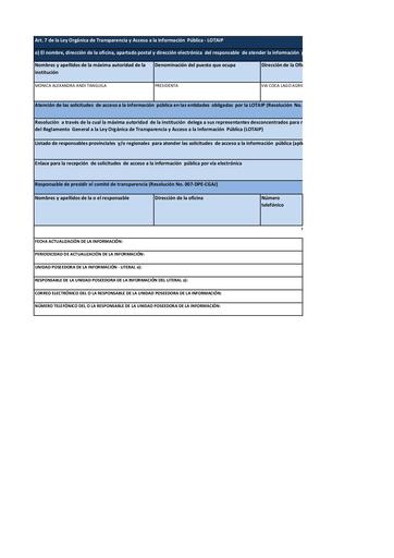 Literal o Responsable de atender la informacion publica