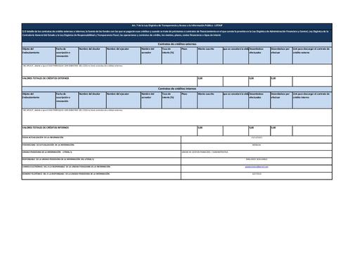 Literal l Contratos de credito externos o internos