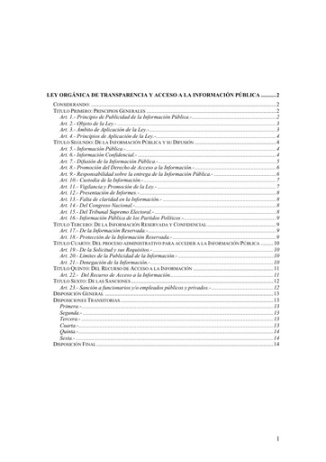 Ley Orgánica de Transparencia y Acceso a la Información Pública