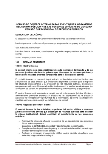 Norma de Control Interno