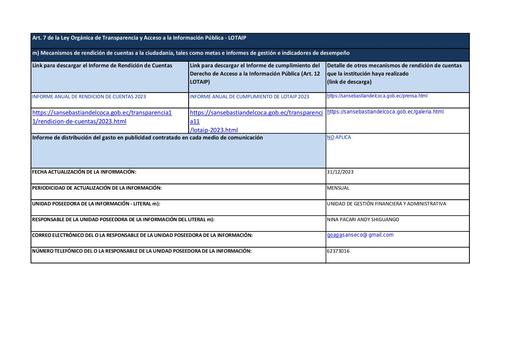 Literal m Mecanismos de rendicion de cuentas a la ciudadania