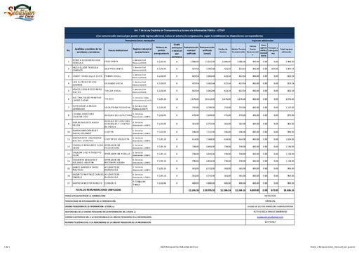 Literal c Remuneracion mensual por puesto