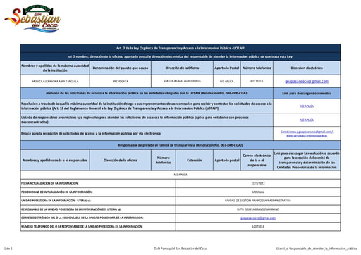 Literal o Responsable de atender la informacion publica